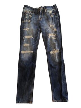 Vintage Y2K Hollister Distressed Denim Skinny Jeans Size 1R 25 Inch Waist